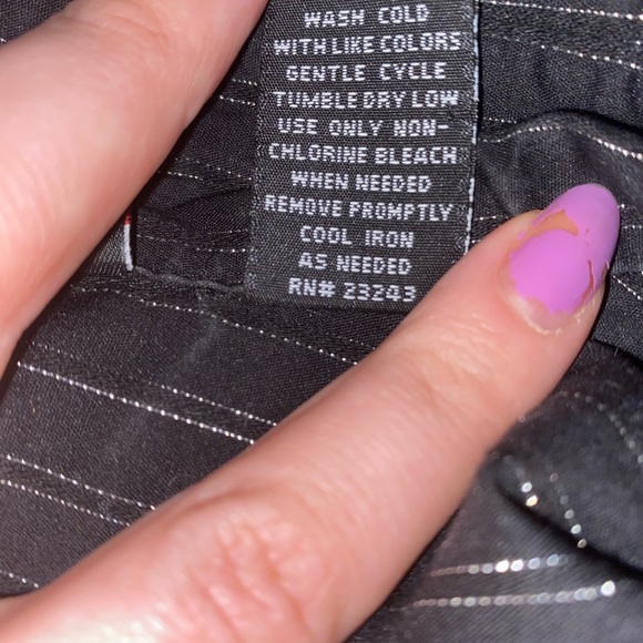 New York & Company button down Tunic blouse in Black with Silver Strips Size S - Picture 9 of 9